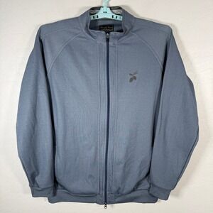 Straight Down Jacket Mens XL Blue Full Zip Golf Performance Stretch Track